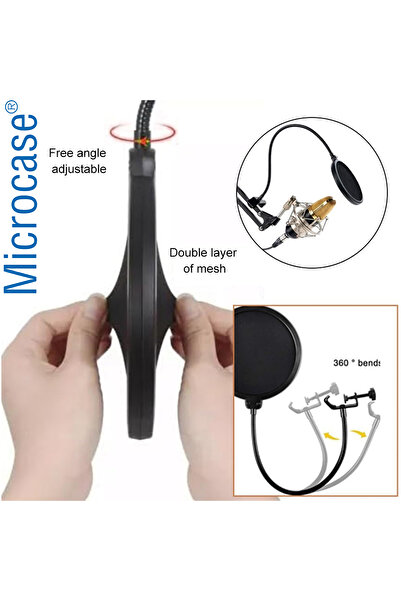 Microcase Profesyonel Ses Emici Masa Tutuculu Hareketli Pop Filtre - AL4726
