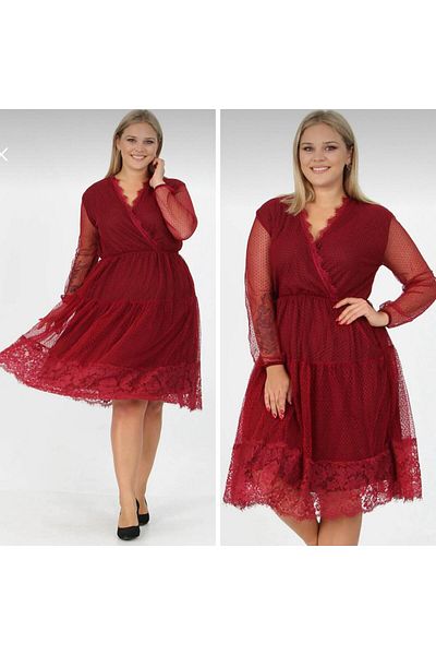 CİXAPLE Rochie din tul cu decolteu în V