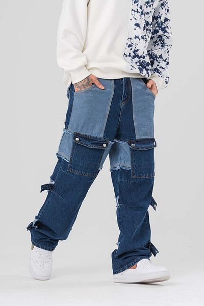 go gang own Pantaloni largi, cu plasture și buzunare