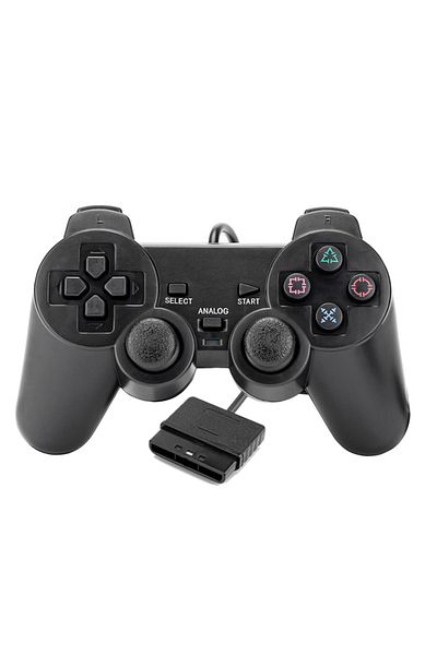 Choice Black 1pcs DATA FROG Wired Plug and Play Gamepad for PS2 Double Vibration Joystick Controller for So