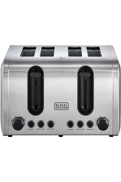 Black&Decker 1050W Stainless Steel 4-Slice Toaster ET444-B5