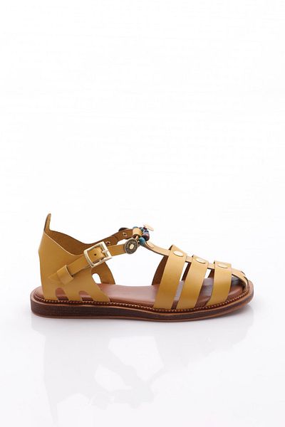 DGN Yellow Women's Beaded Sandals Ankle Strap 4173289