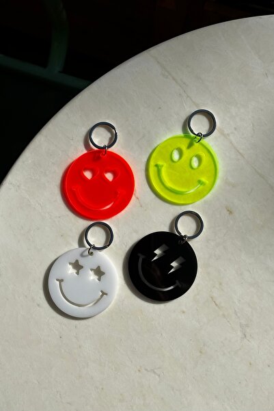 klovi مجموعة سلسلة مفاتيح ملونة إيموجي (4 قطع)