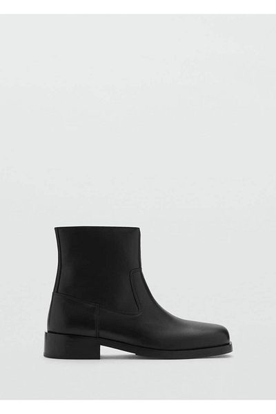 MANGO Man Stiefeletten aus Leder mit quadratischem Spitzenabsatz