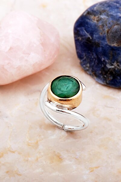 Sümer Telkari Yeşil Paraiba Taşlı Tasarım Gümüş Yüzük 5919