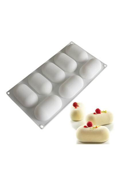 Choice قالب كعكة الجبن البيضاوي الأبيض من السيليكون، قالب خبز كعكة موس، أداة ...