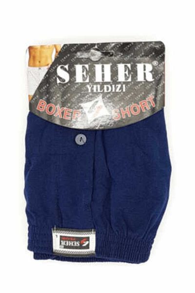 Seher Yıldızı Seher 0008 Men's Navy Blue Plain Boxers - Pack of 10