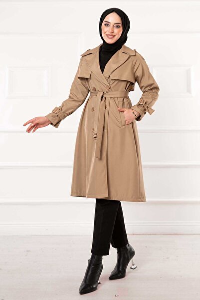 EBRUTESETTÜR Portable Belted Button Detailed Trench