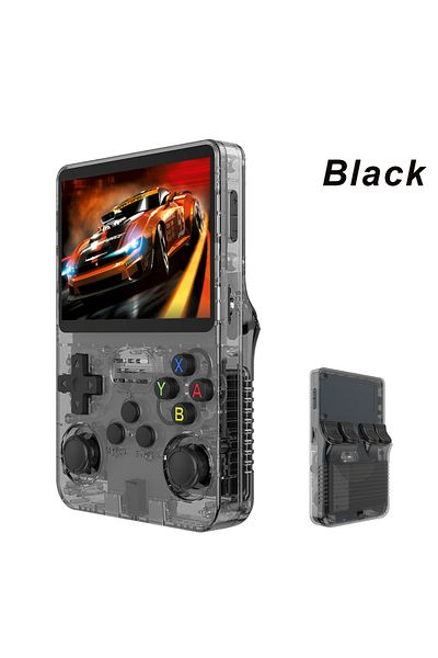 BOYHOM Black 64G BOYHOM Open Source R36S Retro Handheld Game Console Linux System 3.5 Inch IPS Screen Porta