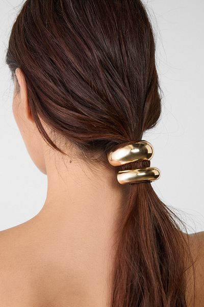 Stradivarius Set of 2 Contrast Metal Detailed Rubber Buckles