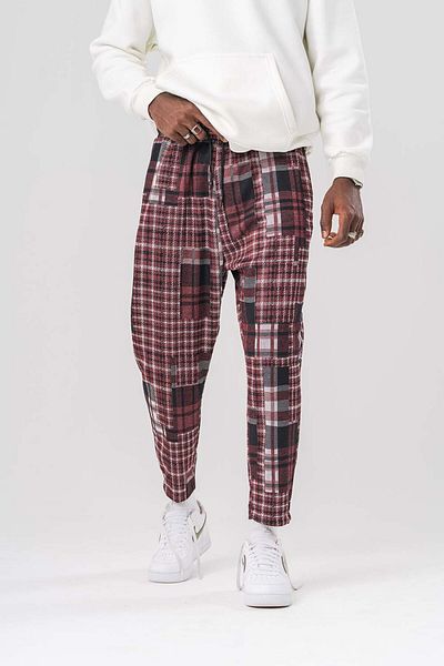 go gang own Wire Waist Elastic Carrot Cut Trousers