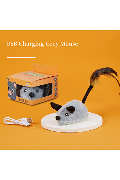 Choice لعبة فأر رمادي ذكي للجري، لعبة قطط تفاعلية، تتحرك عشوائياً، ألعاب كهرب...
