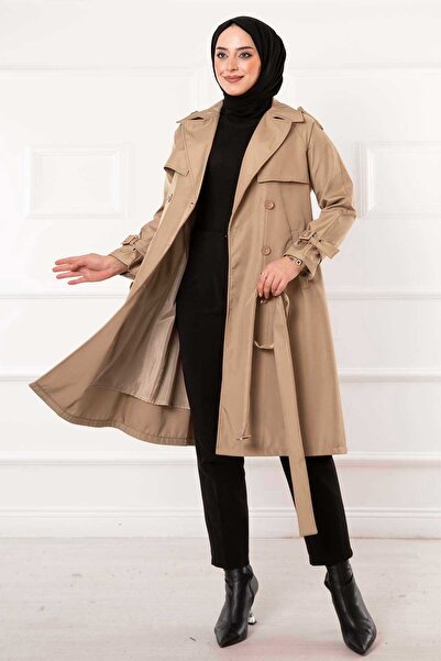 EBRUTESETTÜR Portable Belted Button Detailed Trench