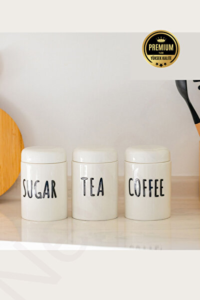 NEWNOW Loza 3 lü Kavanoz, Baharatlık Tea Şugar Coffe 680 ml