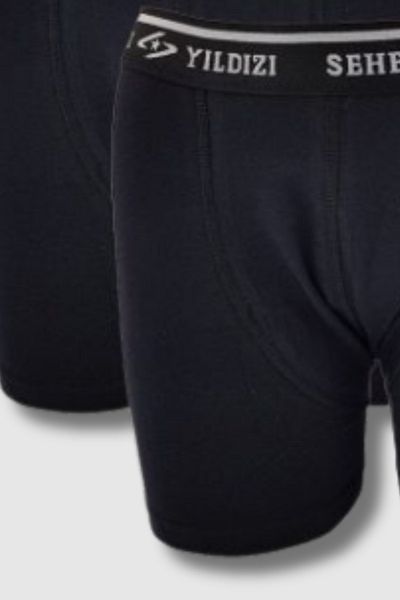 Seher Yıldızı Seher 0060 Men's Black Elastane Boxers - Pack of 6