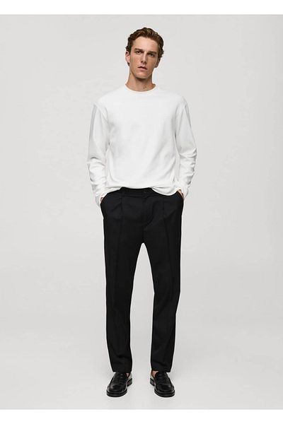 MANGO Man Tricou 100% bumbac cu mânecă lungă