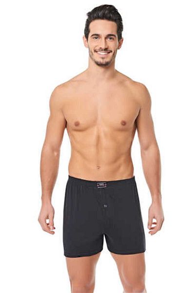 Seher Yıldızı Seher 0008 Men's Black Plain Boxers - Pack of 10