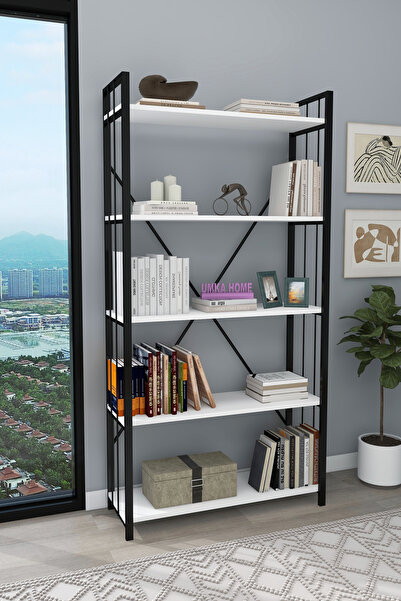 UmkaHome 5 RAFLI MODERN KİTAPLIK , OFİS KİTAPLIĞI , DEKORATİF ZARİF KİTAPLIK