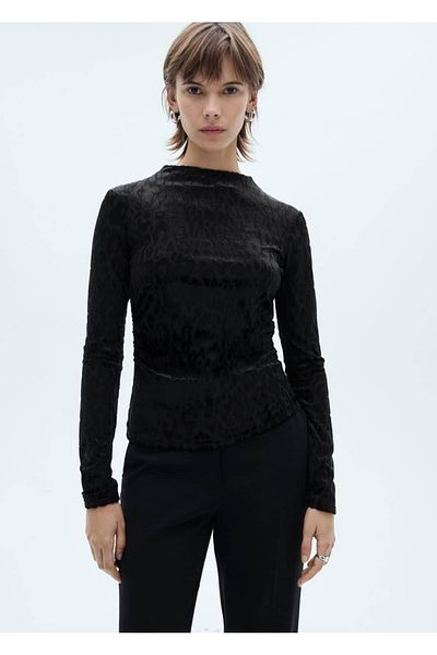 MANGO Woman Long-sleeved T-shirt cotton