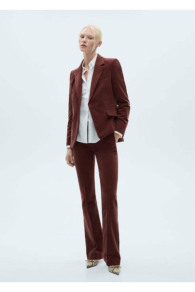MANGO Woman Pantaloni drepte din catifea