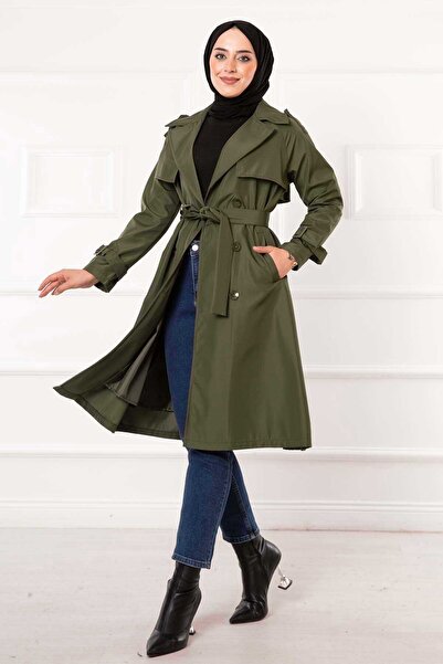 EBRUTESETTÜR Portable Belted Button Detailed Trench