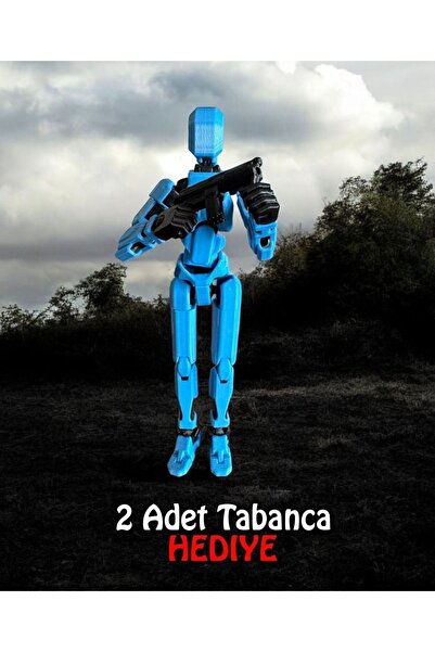 Suelo Butik Titan 13 Robot Dummy Mavi Siyah Tüm Eklemleri Hareketli Aksiyon Figürü T13 Robot Figür Oyuncak