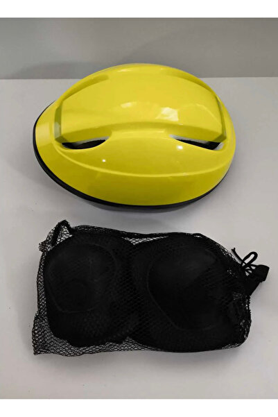 TOPROCKSTORE Çocuk Kask Dizlik Dirseklik Set 7 Parça Sarı