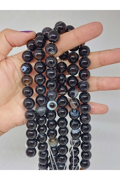 Yasamtohumu Niz perli od ahat kamena 12 mm (53386)