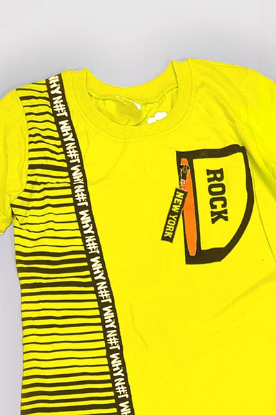 Peki Adaugă 5 Plătiți 4 Tricouri și pantaloni scurți din bumbac pieptănat pentru băieți, cu imprimeu rock, 2 piese, cadou 13644