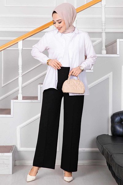 EBRUTESETTÜR Black Palazzo Hijab Trousers
