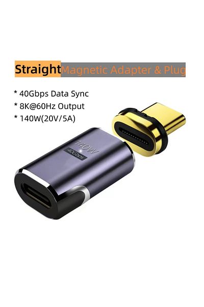Choice Straight Adapter NNBILI USB4.0 Magnetic USB C To Type C Adapter 140W 40Gbps Fast Charging Magnet Cha