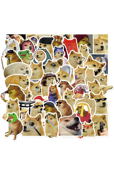 Choice MULTICOLOR 50Pcs Funny Cheems MeMe Stickers Funny Dog DIY Stickers Scrapbooking Phone Luggage Skateb