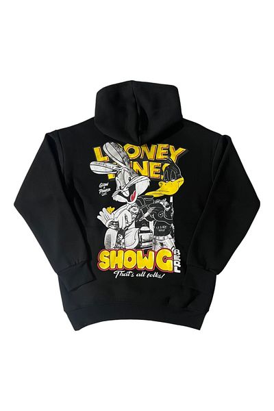 Pi Giyim Unisex Regular Fit Cotton Soft Textured Fleece Patterned Hooded Sweatshirt