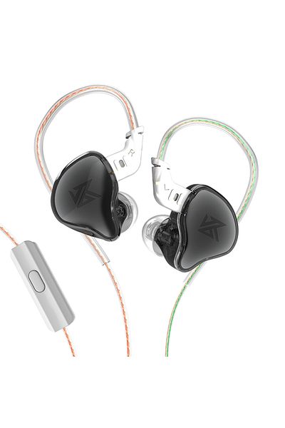 KZ black mic KZ EDC Earphones 1 Dynamic HIFI Bass Earbuds In Ear Monitor Headphones Sport Noise Cancel