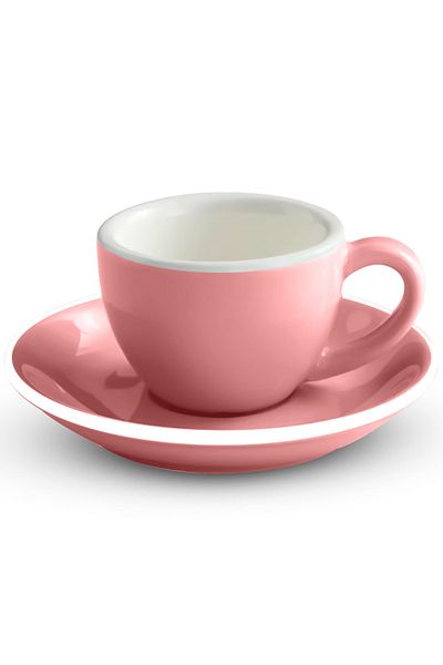 MIBRU Coffee Espresso ceramic cup with plate 75ml pink