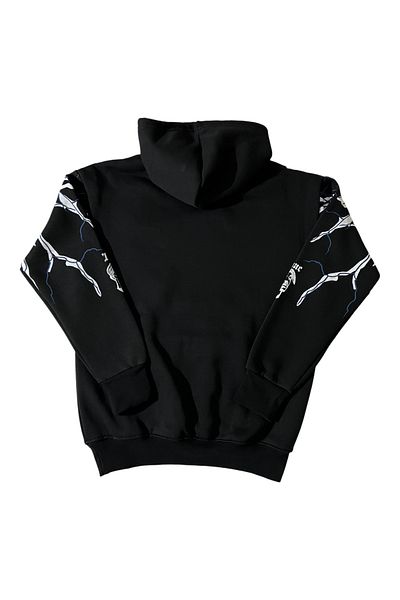 Pi Giyim Unisex Regular Fit Cotton Soft Textured Fleece Patterned Hooded Sweatshirt