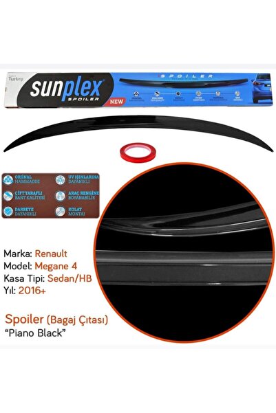 SİSA SENİSTESENAL Renault Megane 4 Sedan Bagaj Üstü Spoiler Piano Black