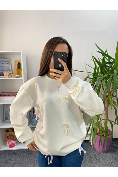 hilla Fiyonklu Scuba Kumaş Sweatshirt