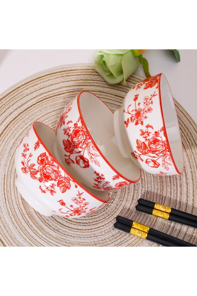 Choice 4.5 inch 3pcs 3PCS Ceramic rice bowl, 4.5-inch round bowl, suitable for microwave and oven, home kit