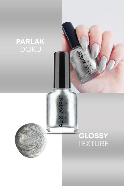 Alix Avien Metalik Gri Oje 29 - Yüksek Pigmentli Uzun Süreli Kalıcılık Hızlı Kuruma - Nail Lacquer 29