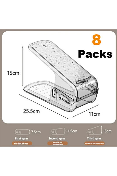 Choice منظم أحذية قابل للتعديل مكون من 8 قطع، ذو طبقتين، يوفر مساحة في الخزان...