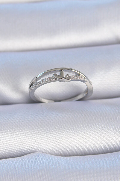 Skygo Brass Silver Color Zircon Stone Heart Model Women's Ring - Tj-Byk3303