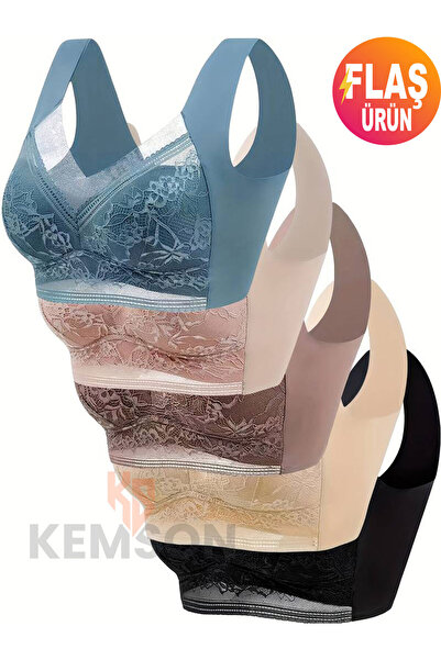 KEMSON Φθινόπωρο/Χειμώνας V λαιμόκοψη για γυναίκες με λεπτομέρεια από δαντέλα Δεν χρειάζεται σουτιέν Crop