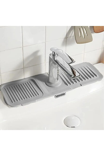 Rotanev Elastik Musluk Matı Su Tutucu Düzenleyici Kaydırmaz Taban Organizer Mutfak Banyo Lavabo