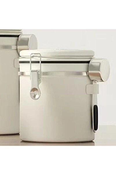 Choice Beige-1500ML Stainless Steel Coffee Beans Vacuum Storage Jar with Spoon Large Capacity Airtight Cont