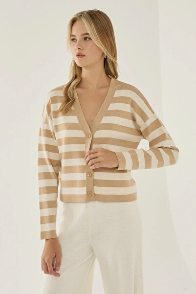 Hiccup Ζακέτα με λεπτομέρεια με κουμπιά με ριγέ V λαιμόκοψη