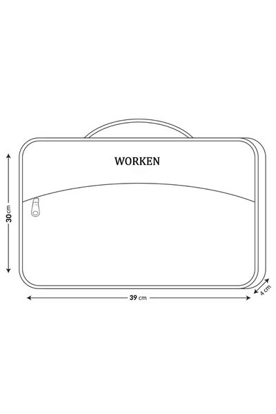 ekrudükkan Worken Leather Laptop Bag with Shoulder Strap 15.6 Inch MacBook Pro Air Bag, Shawl Pattern Printed Tan