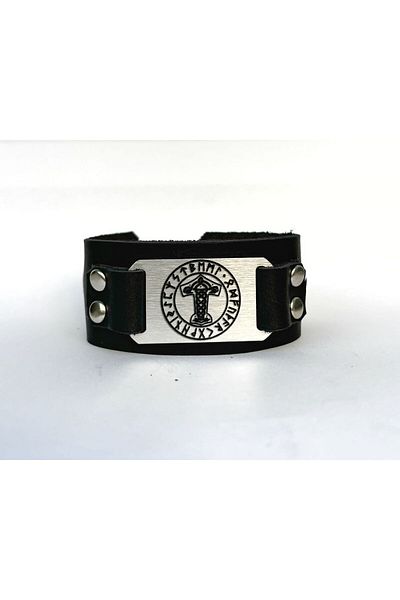 BSN Store Nordic Thor Wide Genuine Leather Bracelet