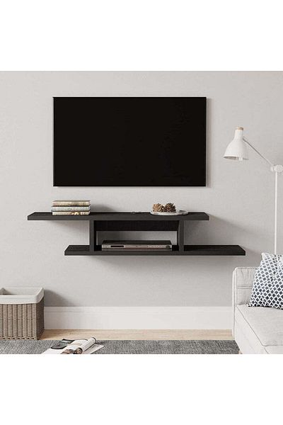 Modern home Floating TV Cabinet Stand Wall Mounted Media Console Shelf - Black