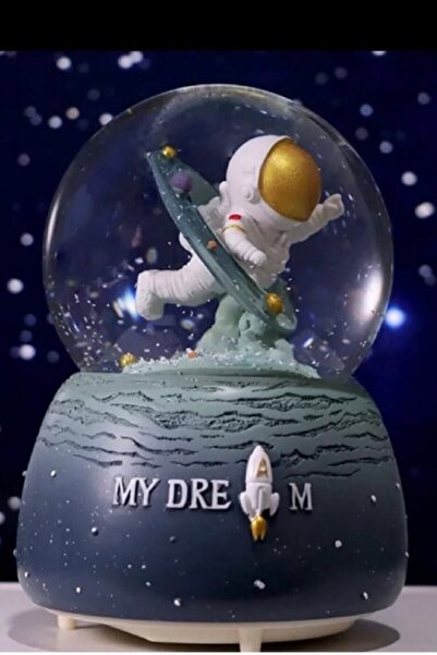 BaharHediyelik Astronot Hayalim Işıklı Müzikli Orta Boy Kar Küresi